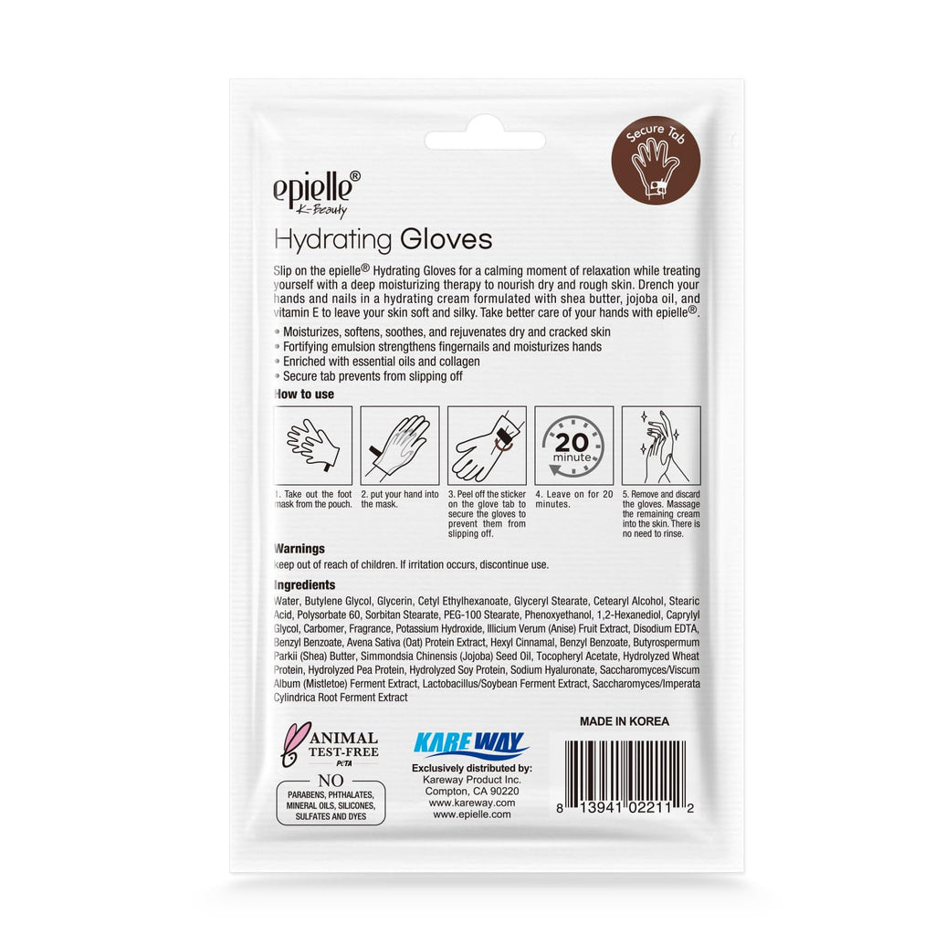 Epielle Hydrating Hand Mask — 6 Pairs with Shea Butter & Jojoba Oil for Dry Hands