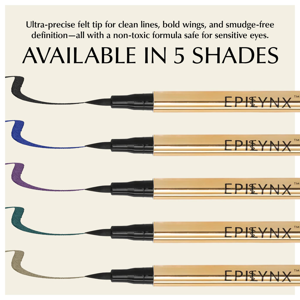EPILYNX Eyeliner Liquide Hypoallergénique — Waterproof, Pointe Fine, Vegan, Bleu, 2 mL