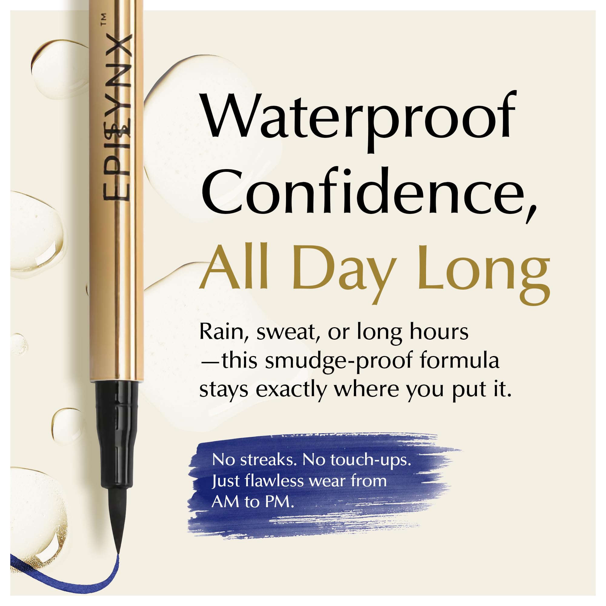 EPILYNX Eyeliner Liquide Hypoallergénique — Waterproof, Pointe Fine, Vegan, Bleu, 2 mL