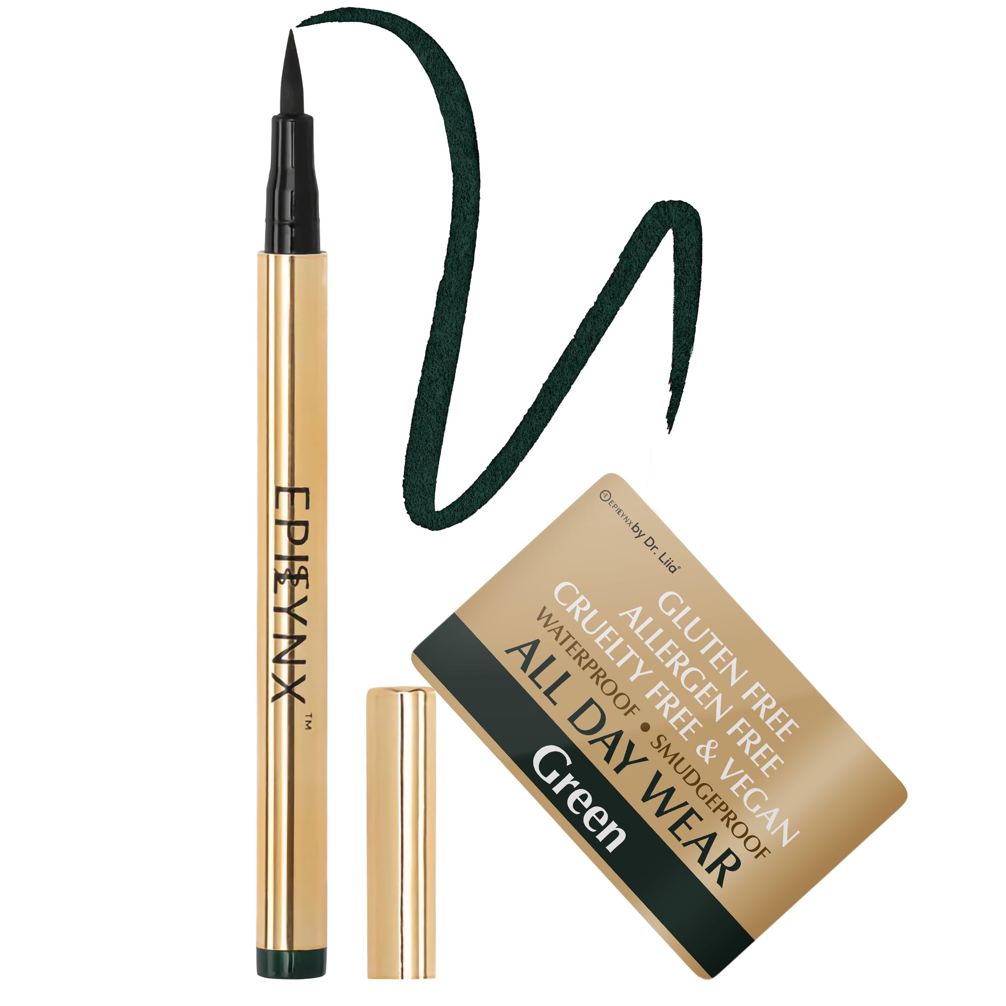 EPILYNX Eyeliner Liquide – Hypoallergénique, Résistant à l’eau, Pinceau Fin, Sans cruauté, Végane, Sans Gluten