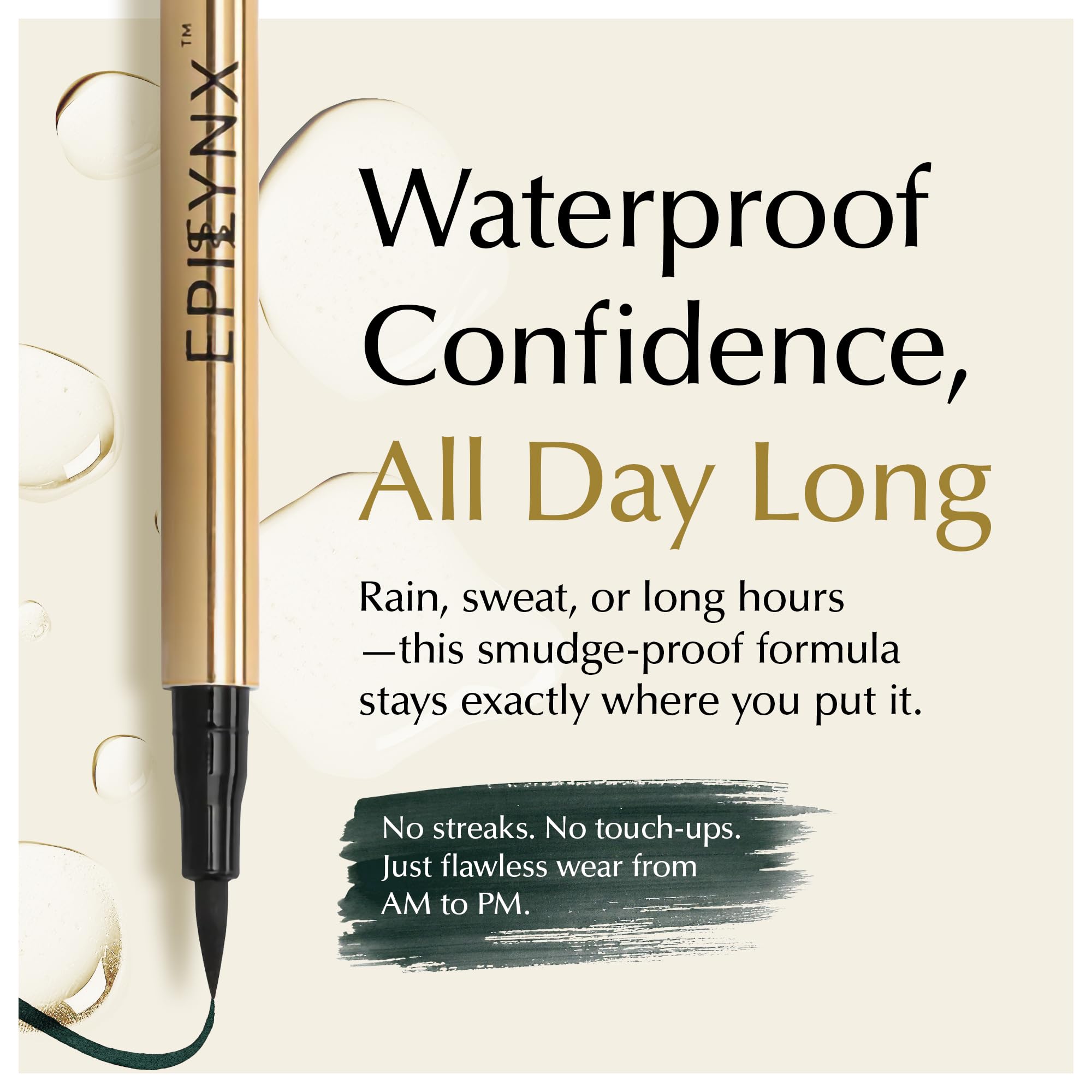 EPILYNX Eyeliner Liquide – Hypoallergénique, Résistant à l’eau, Pinceau Fin, Sans cruauté, Végane, Sans Gluten