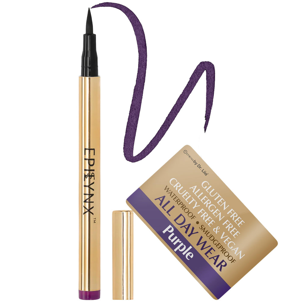 EPILYNX Liquid Eyeliner - Hypoallergenic, Waterproof, Vegan, Purple, 2mL
