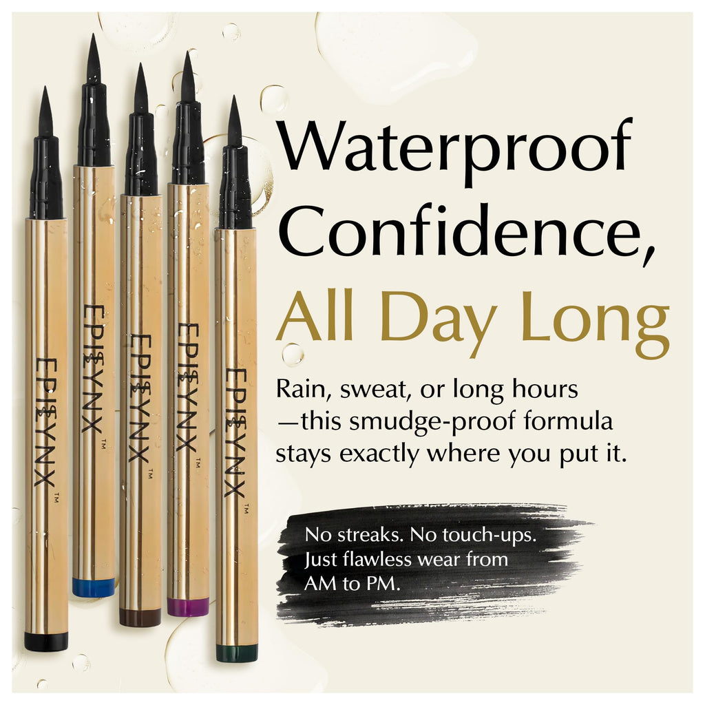 EPILYNX Liquid Eyeliner Gift Set – Hypoallergenic, Waterproof, Vegan, 5 Shades