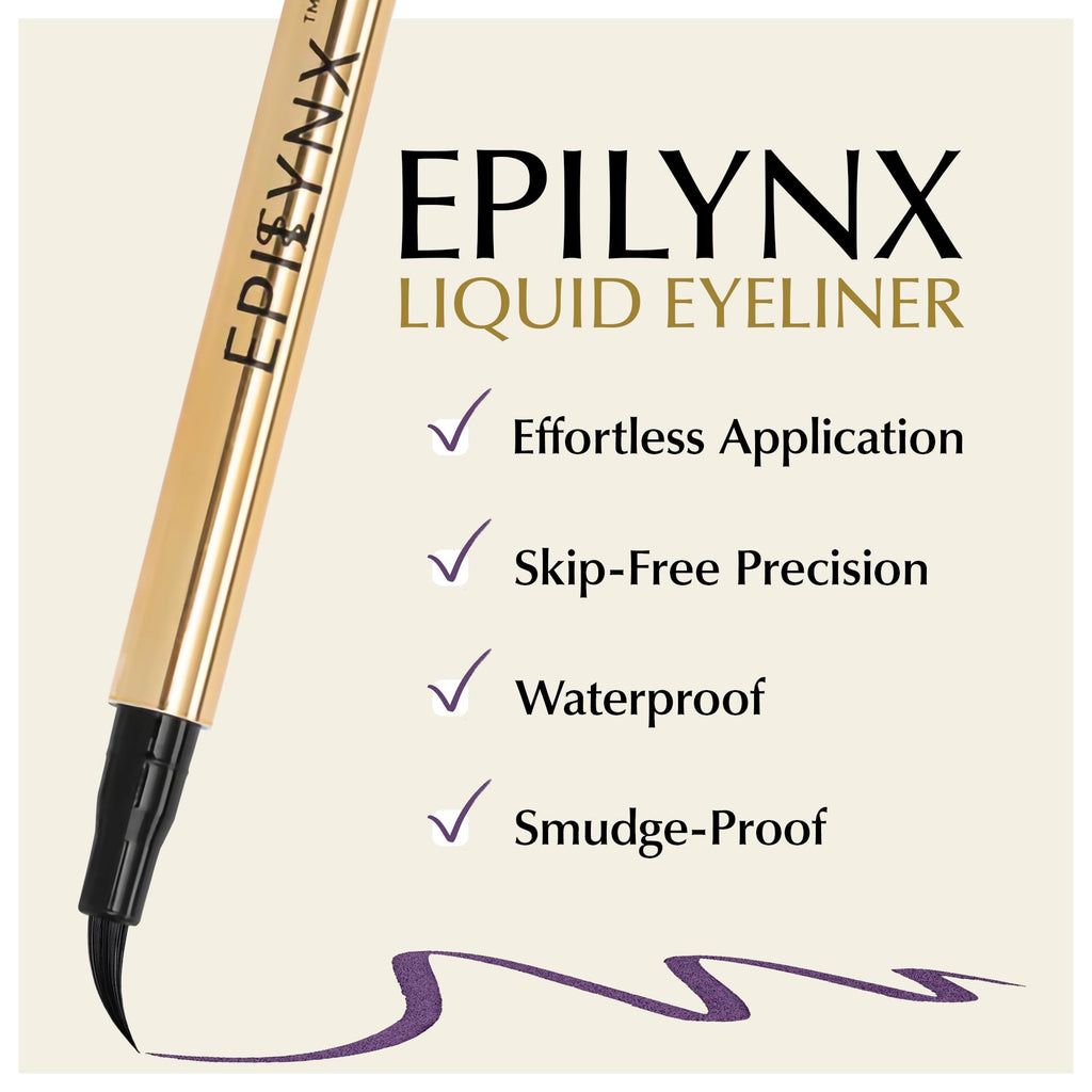 EPILYNX Liquid Eyeliner - Hypoallergenic, Waterproof, Vegan, Purple, 2mL