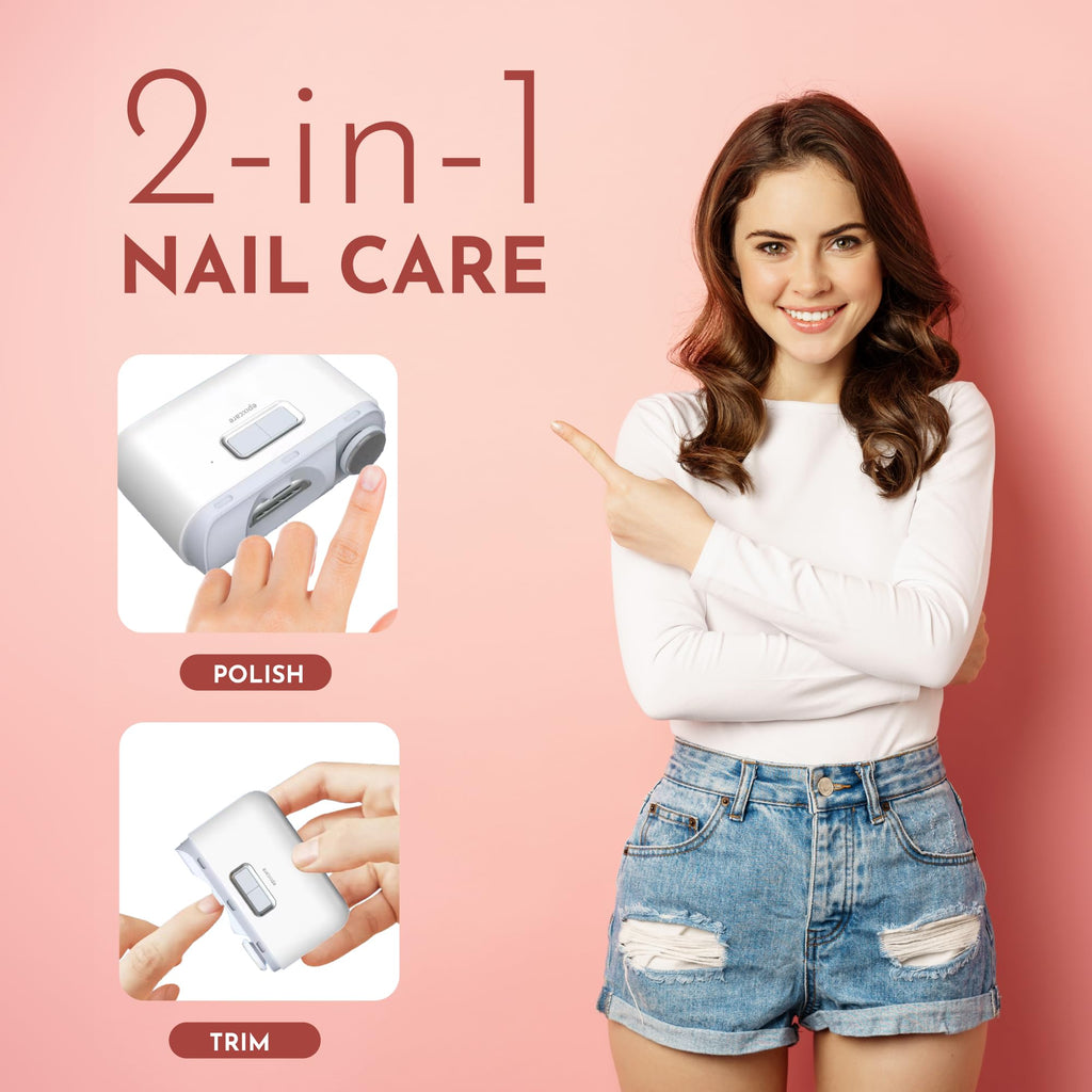 EpixCare Electric Automatic Nail Clipper Trimmer – 2-in-1 Nail Care for All Ages | Rechargeable & Safe