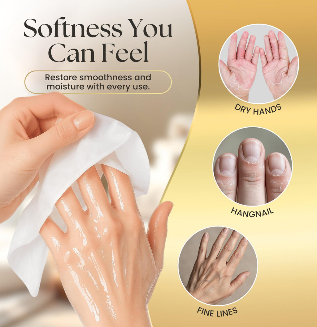 Epocha Hand Mask for Dry Hands - Pack of 6 Pairs with Shea Butter & Vitamin E