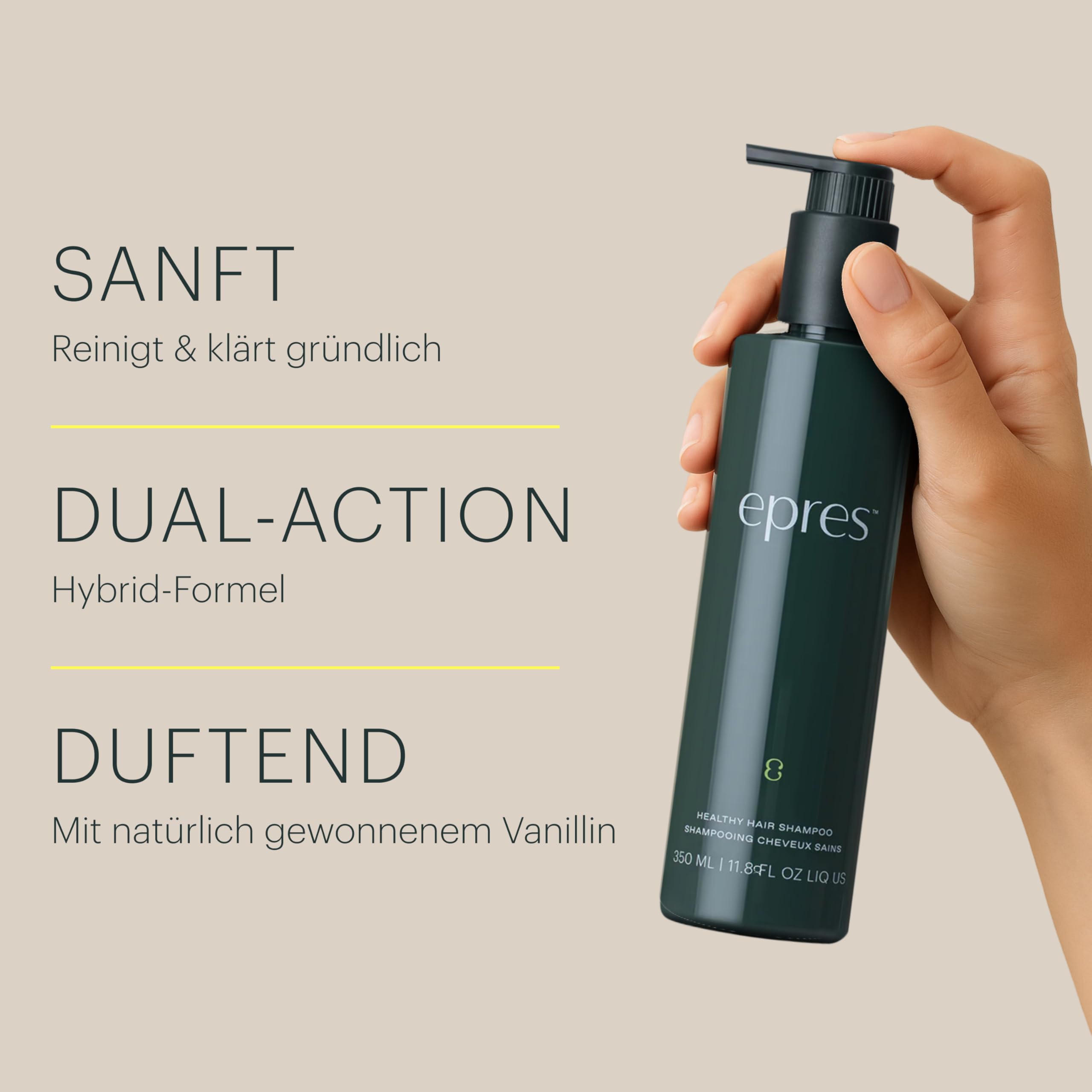 epres Healthy Hair Shampoo | Bond Repair, Quat-Free Formula for Stronger, Shinier Hair