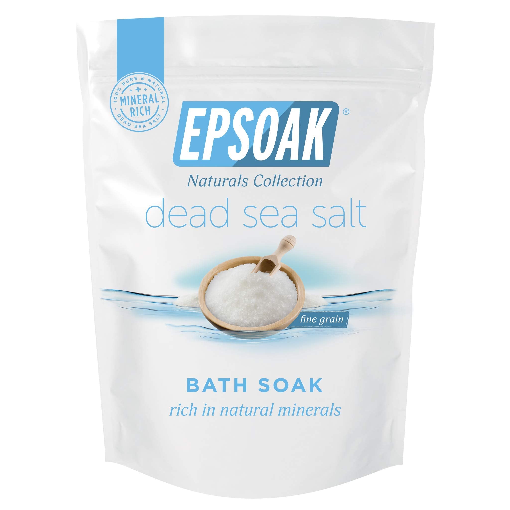 Epsoak Dead Sea Salt - 2 lb Fine Grain | Pure Mineral Bath Salt