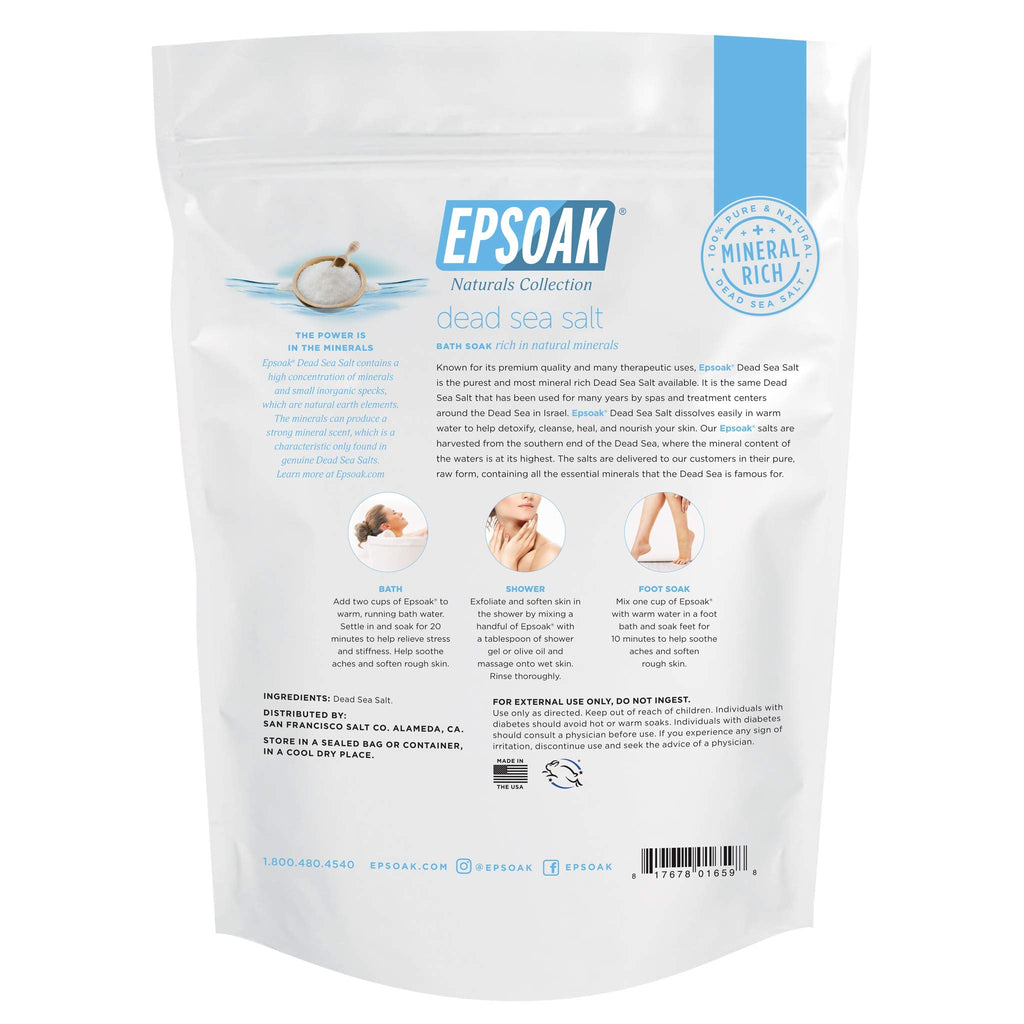 Epsoak Dead Sea Salt - 2 lb Fine Grain | Pure Mineral Bath Salt