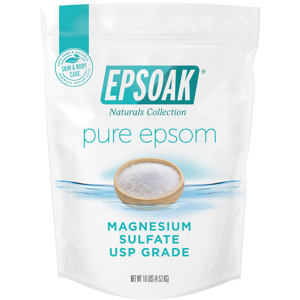 Epsoak Epsom Salt 10 lb Bulk – USP Magnesium Sulfate, Unscented, USA Made