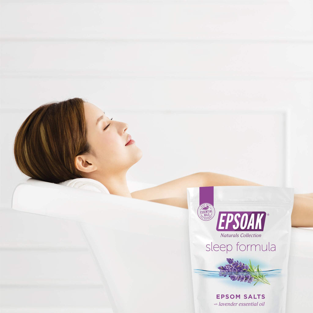 Epsoak Lavender Sleep Epsom Salt 2 lb — 2-Pack, Magnesium Sulfate USP, Resealable USA-Made, Cruelty-Free