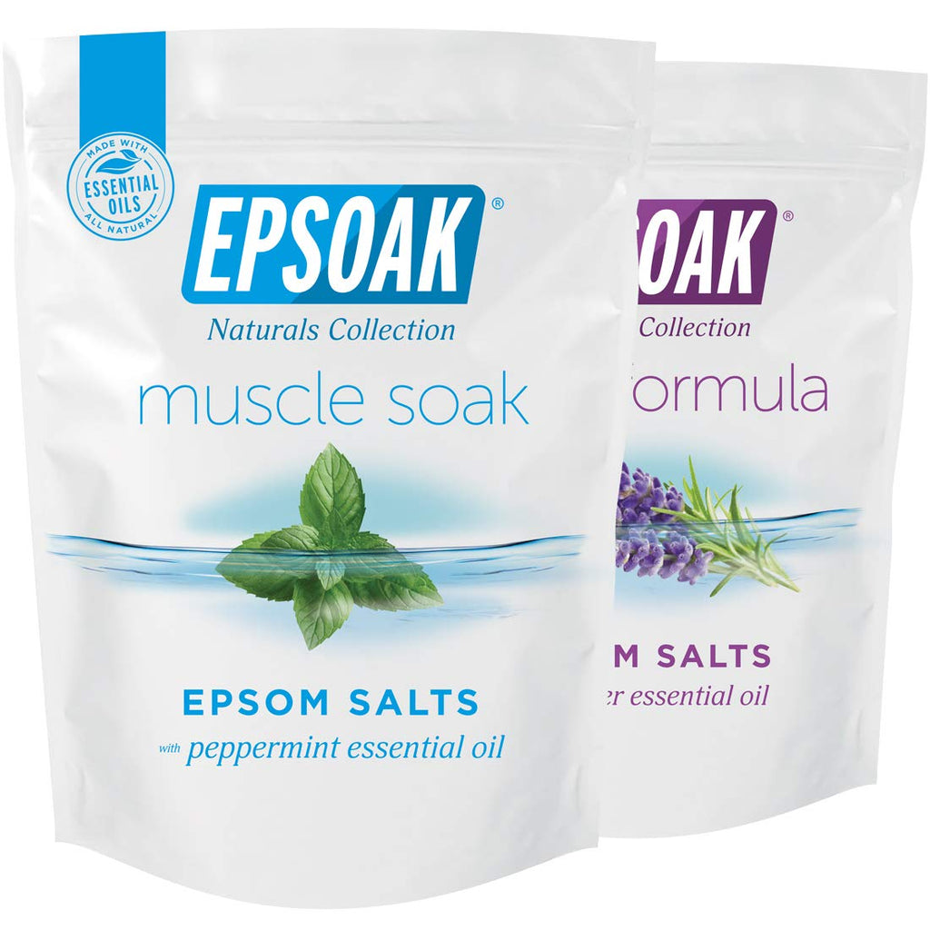 Epsoak Scented Epsom Salt Bundle - Sleep Formula 2 lbs & Muscle Soak 2 lbs