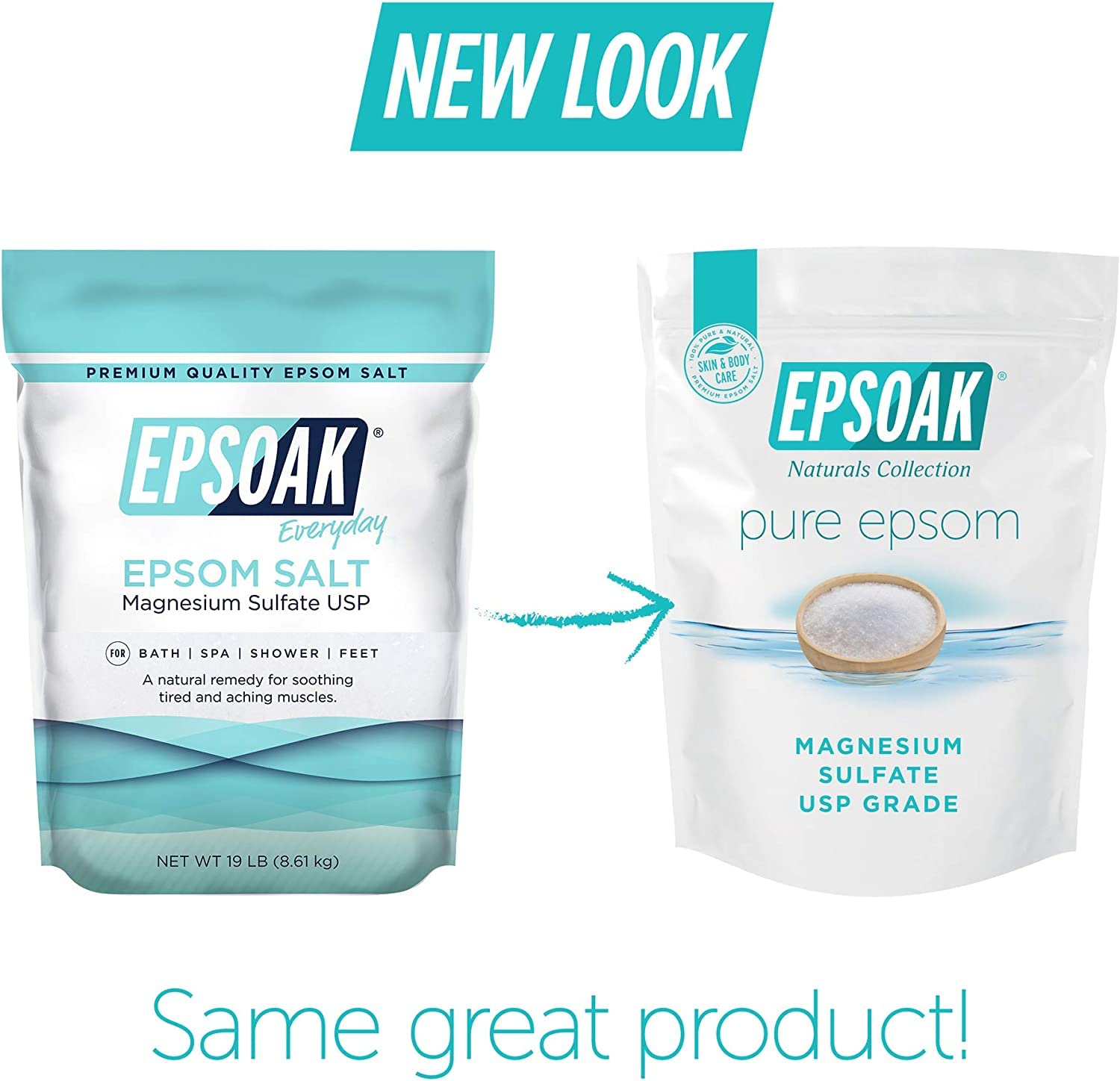 Epsoak Epsom Salt 10 lb Bulk – USP Magnesium Sulfate, Unscented, USA Made