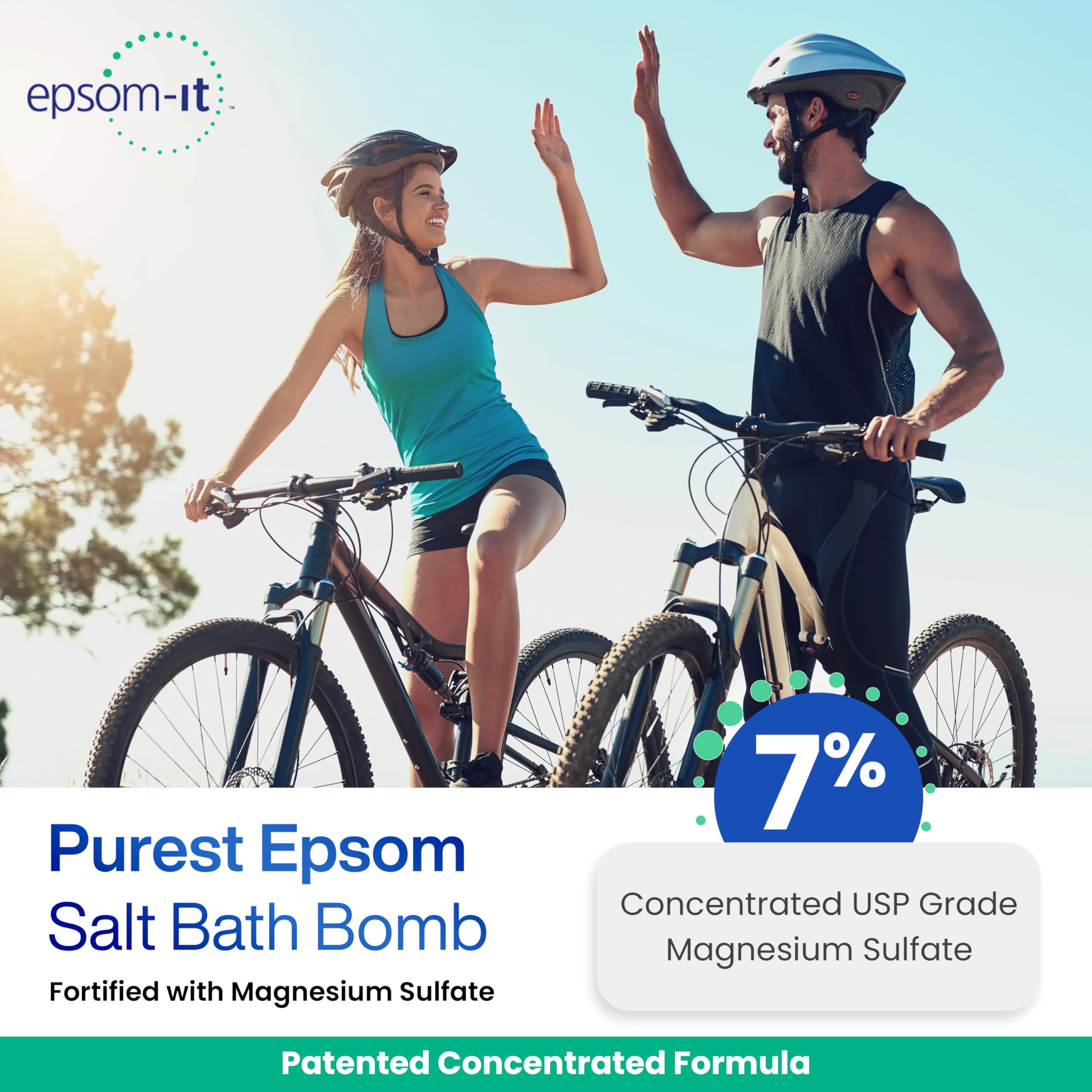 EPSOM-IT Epsom Salt Bath Bombs – Unscented Magnesium Sulfate (2-Pack)