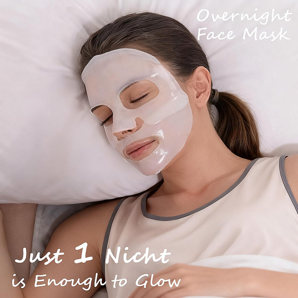 Eqimznv 8 Pcs Collagen Face Mask – Overnight Hydration, Pore Minimizing & Firming