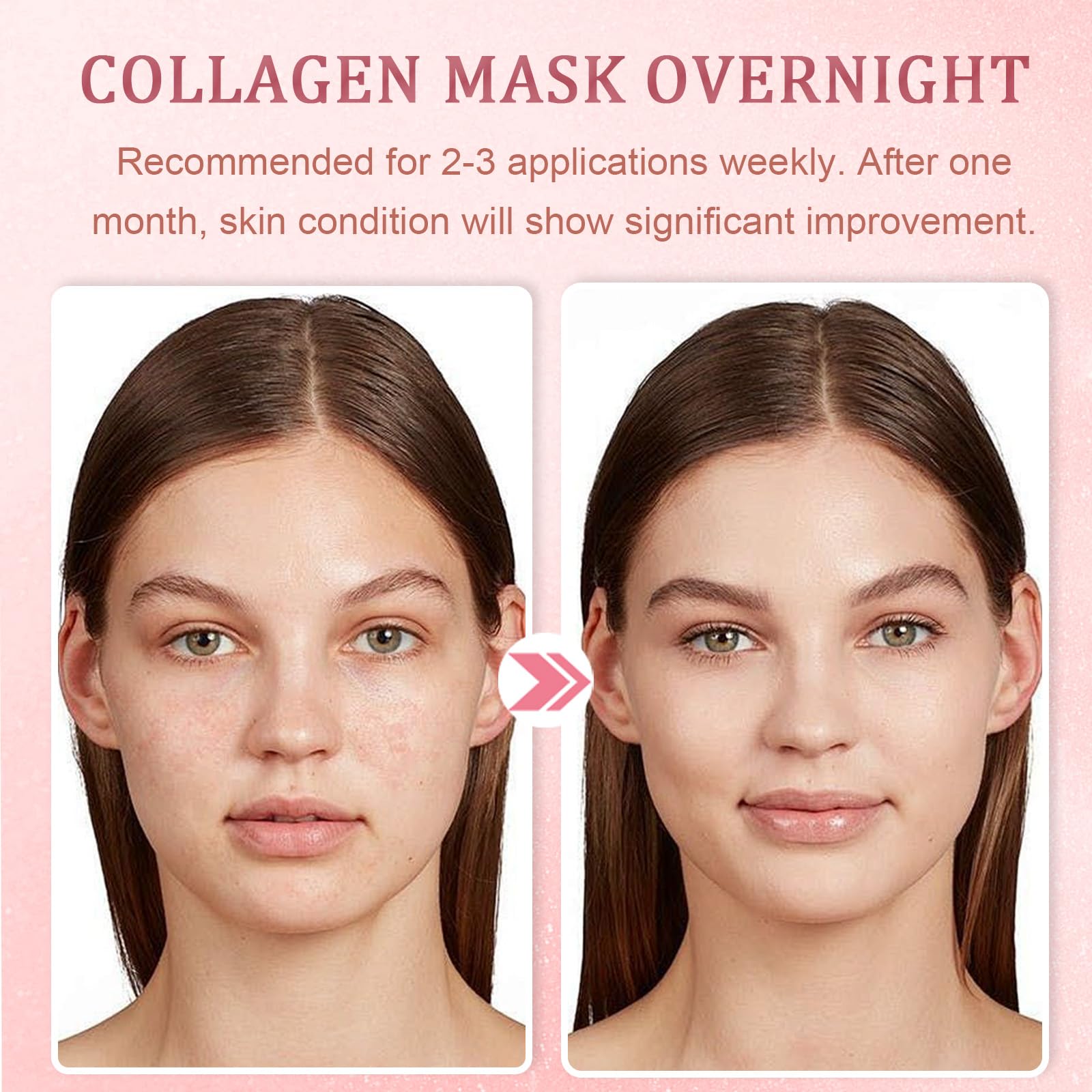Eqimznv 8 Pcs Collagen Face Mask – Overnight Hydration, Pore Minimizing & Firming