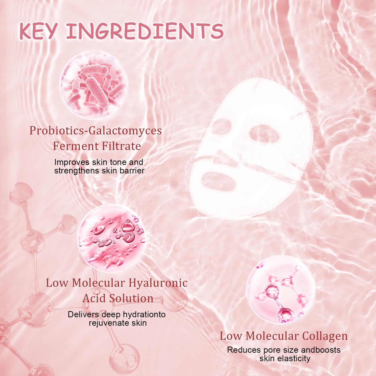 Eqimznv 8 Pcs Collagen Face Mask – Overnight Hydration, Pore Minimizing & Firming
