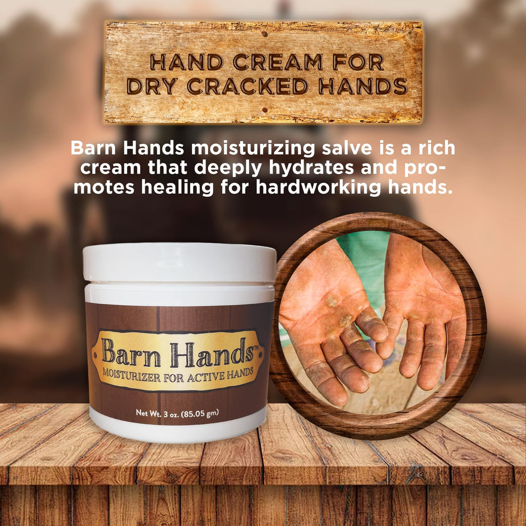 Equerry's Barn Hands Moisturizer for Active Hands | Non-Greasy, Petroleum-Free Hand Cream | 3 oz Peppermint