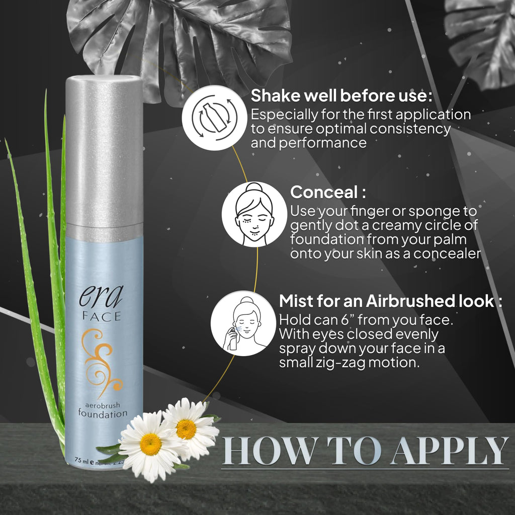 ERA Face Spray Makeup Y7 Carmel – Airbrush Foundation by Era Beauty | Buildable Matte Coverage