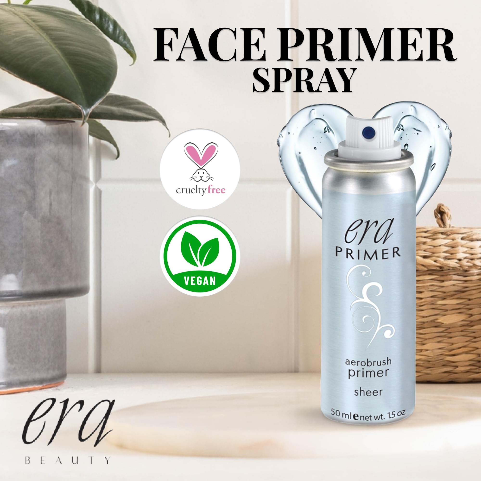 ERA Beauty Spray Makeup Era Face PRIMER – 1.5oz Five-in-One Airbrush Primer