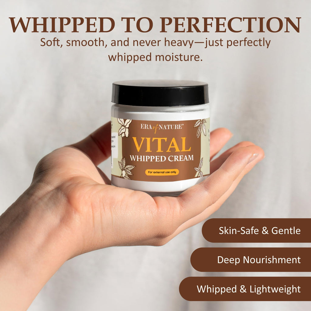 Era of Nature Shea Butter Mango Cocoa Blend Whipped Body Cream – 8oz, Lightweight & Non-Greasy