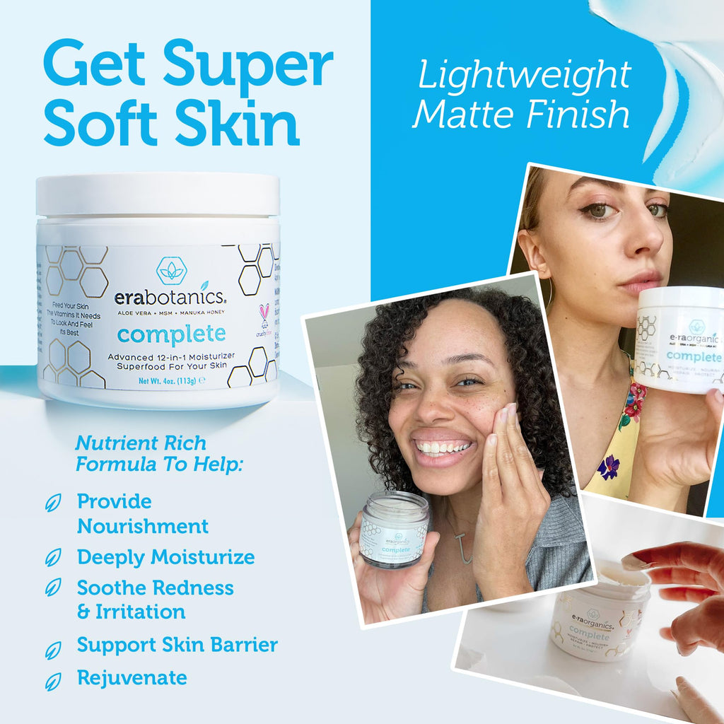 Era Organics Face Moisturizer Cream – 12-in-1 Hydration with Manuka Honey & Hyaluronic Acid