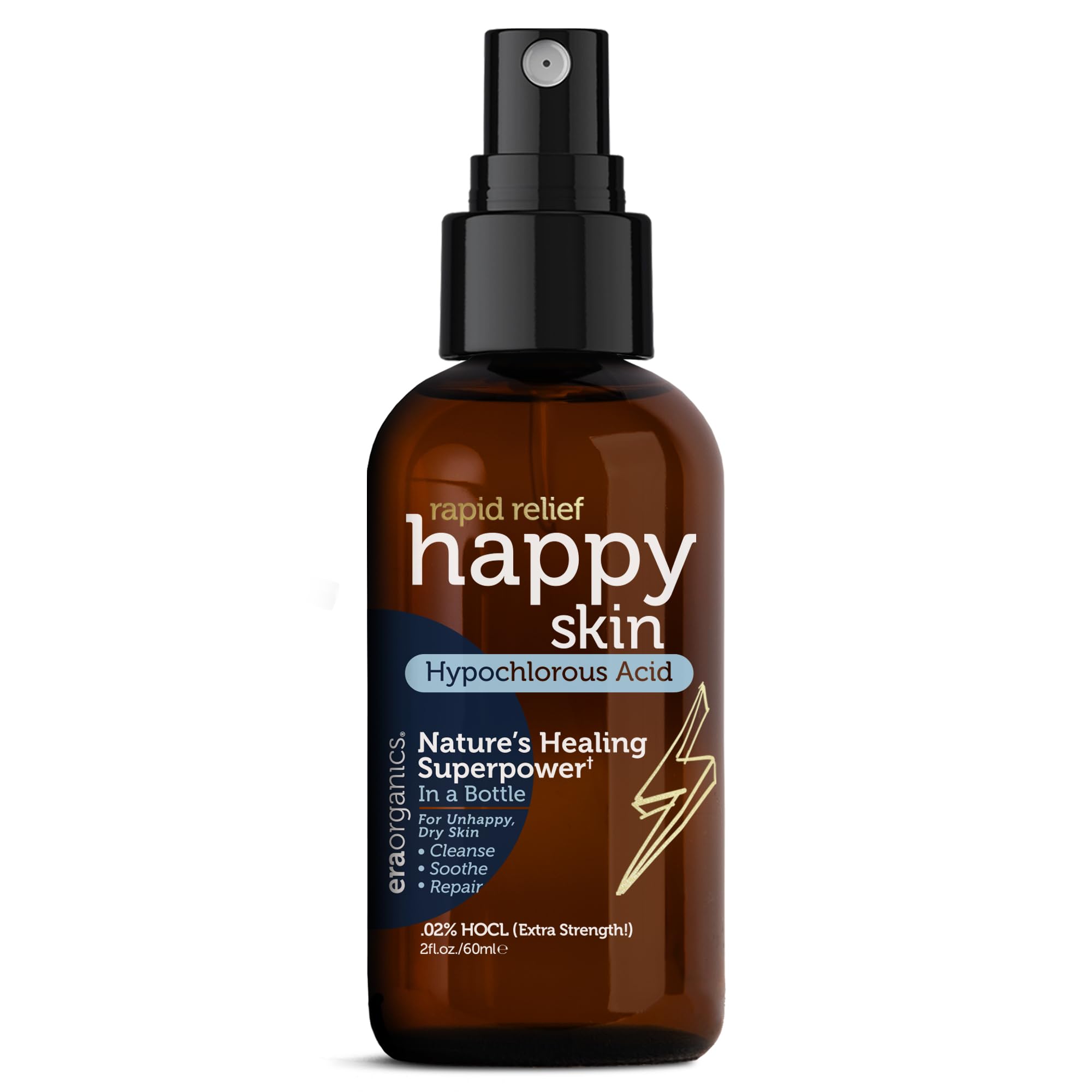 Era Organics Happy Skin HOCl Spray – Travel-Size Face & Body Cleansing Toner (2oz)