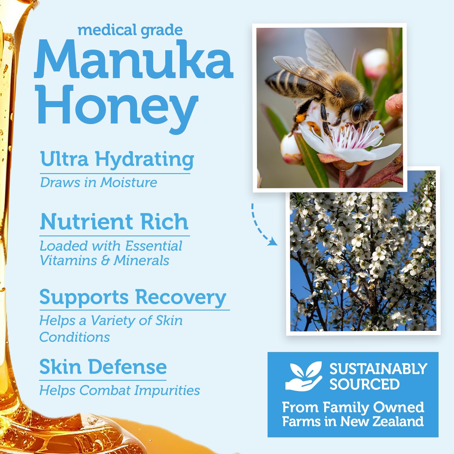 Era Organics Manuka Honey Exfoliating Face Scrub – Gentle Microdermabrasion for Softer, Balanced Skin | 4oz
