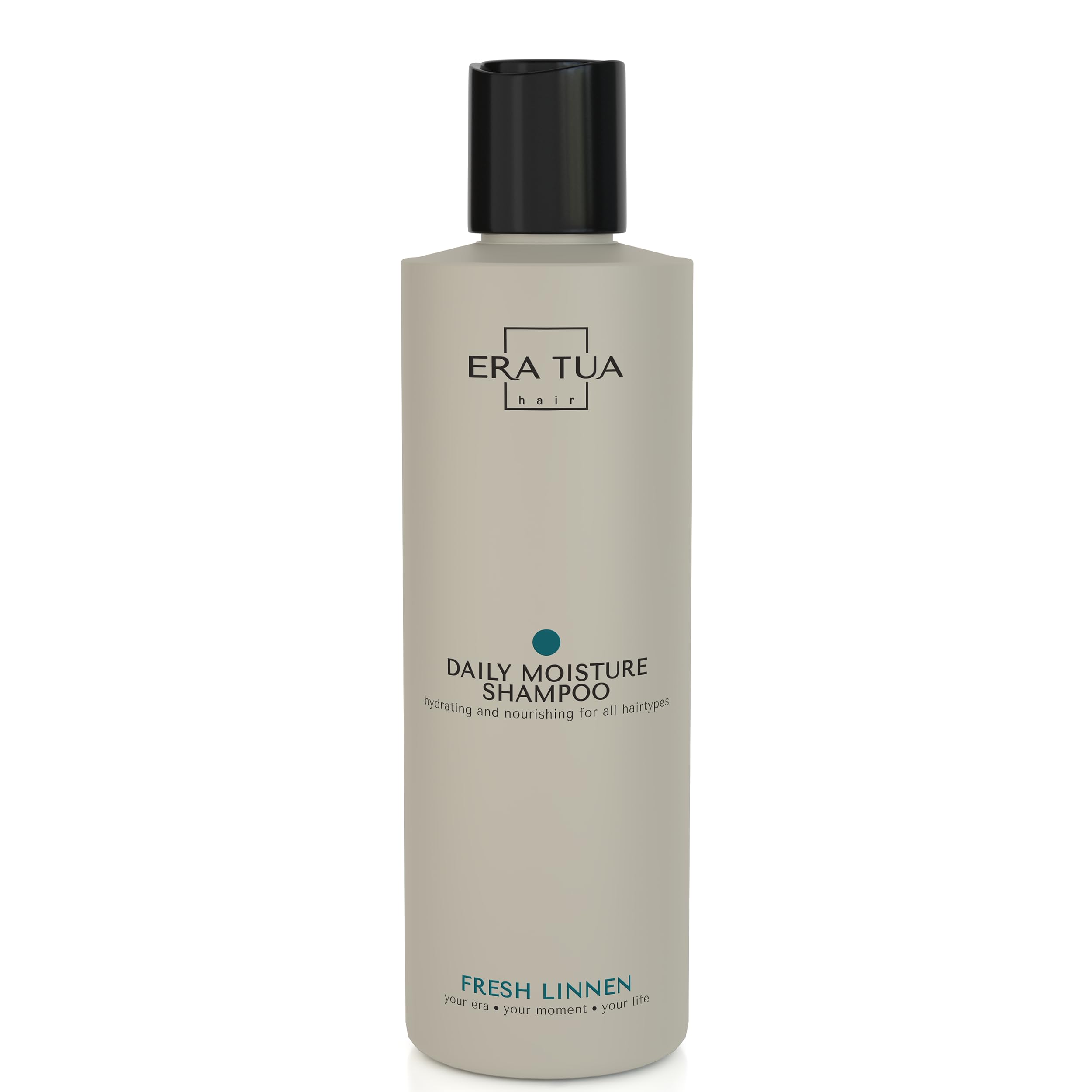 ERA TUA Fresh Linen Daily Moisture Shampoo | Dutch Made Hydration for Dry & Damaged Hair | Bergamot Jasmine & Rose | 250 ml