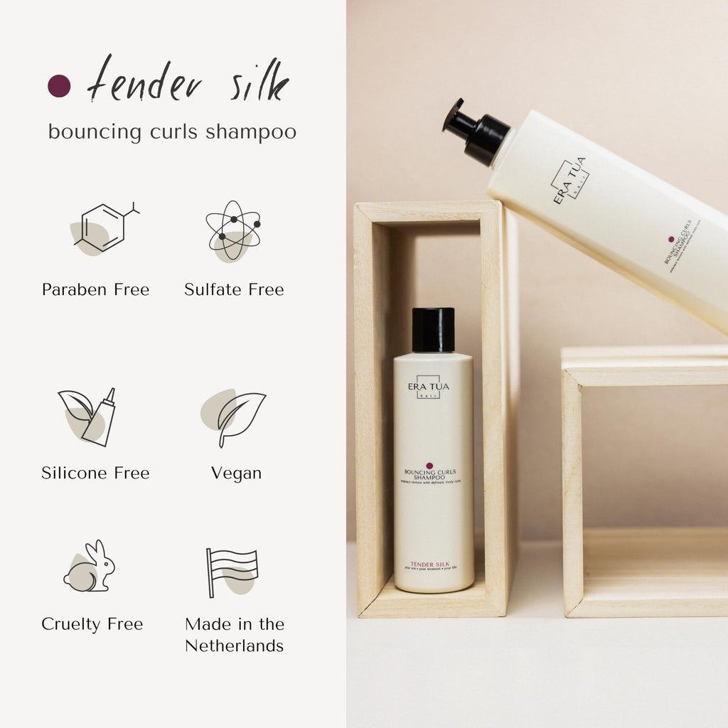 ERA TUA Tender Silk Bouncing Curls Shampoo — Dutch Made, Sulfate-Free for Curly Hair, 250 ml