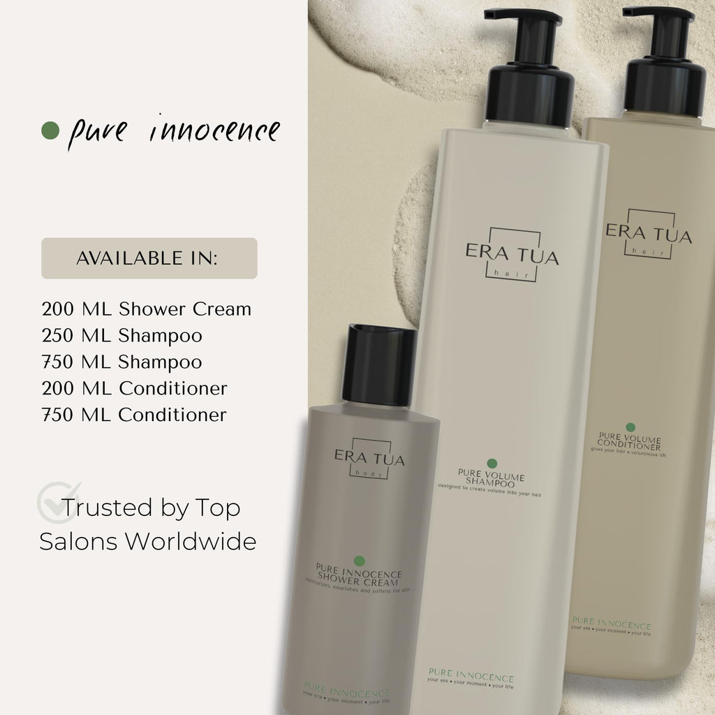 ERA TUA Pure Innocence Volume Shampoo – Dutch Made, Sulfate-Free 750ml, Volume-Boosting Moisturizing Shampoo for All Hair Types