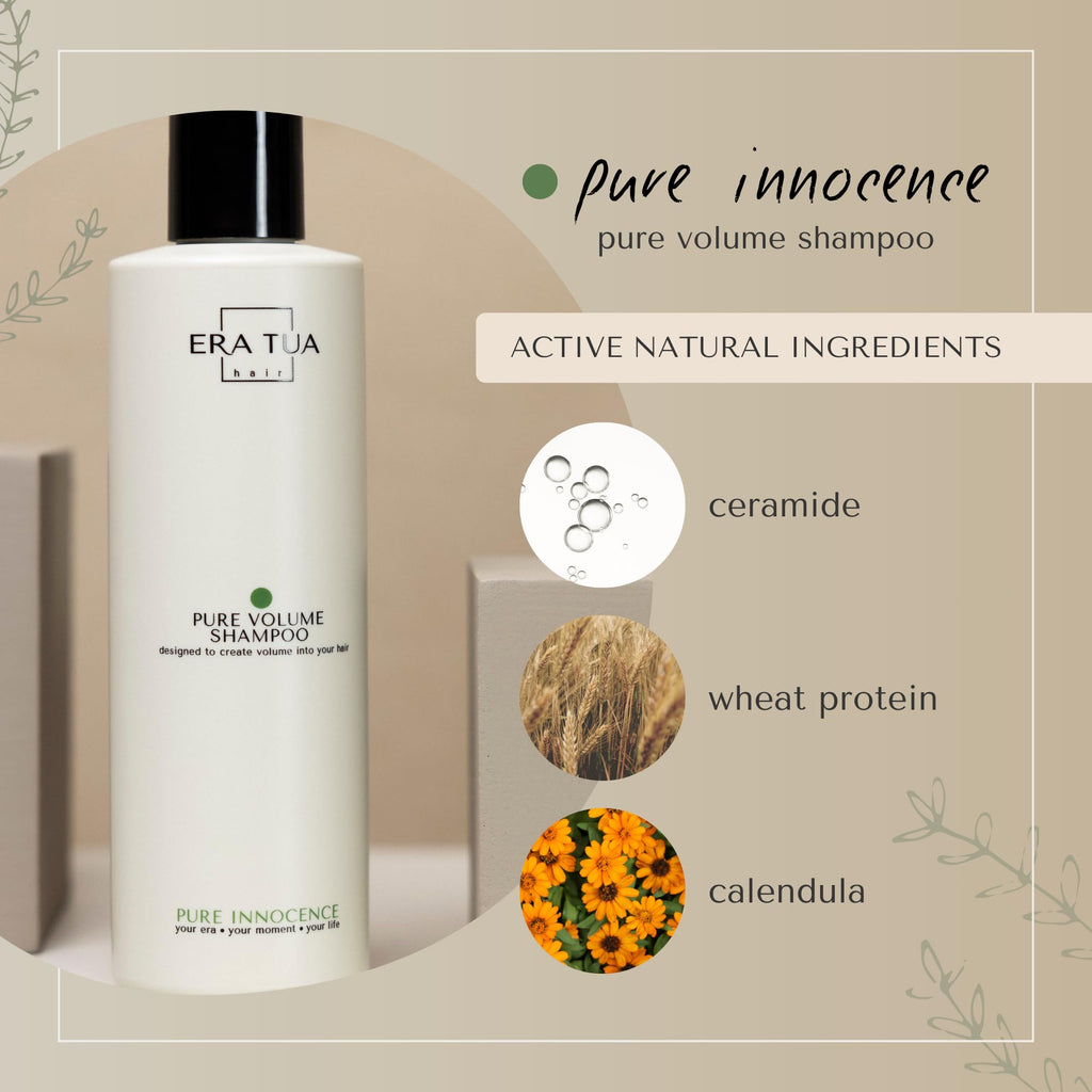 ERA TUA Pure Innocence Volume Shampoo – Dutch Made, Sulfate-Free 750ml, Volume-Boosting Moisturizing Shampoo for All Hair Types