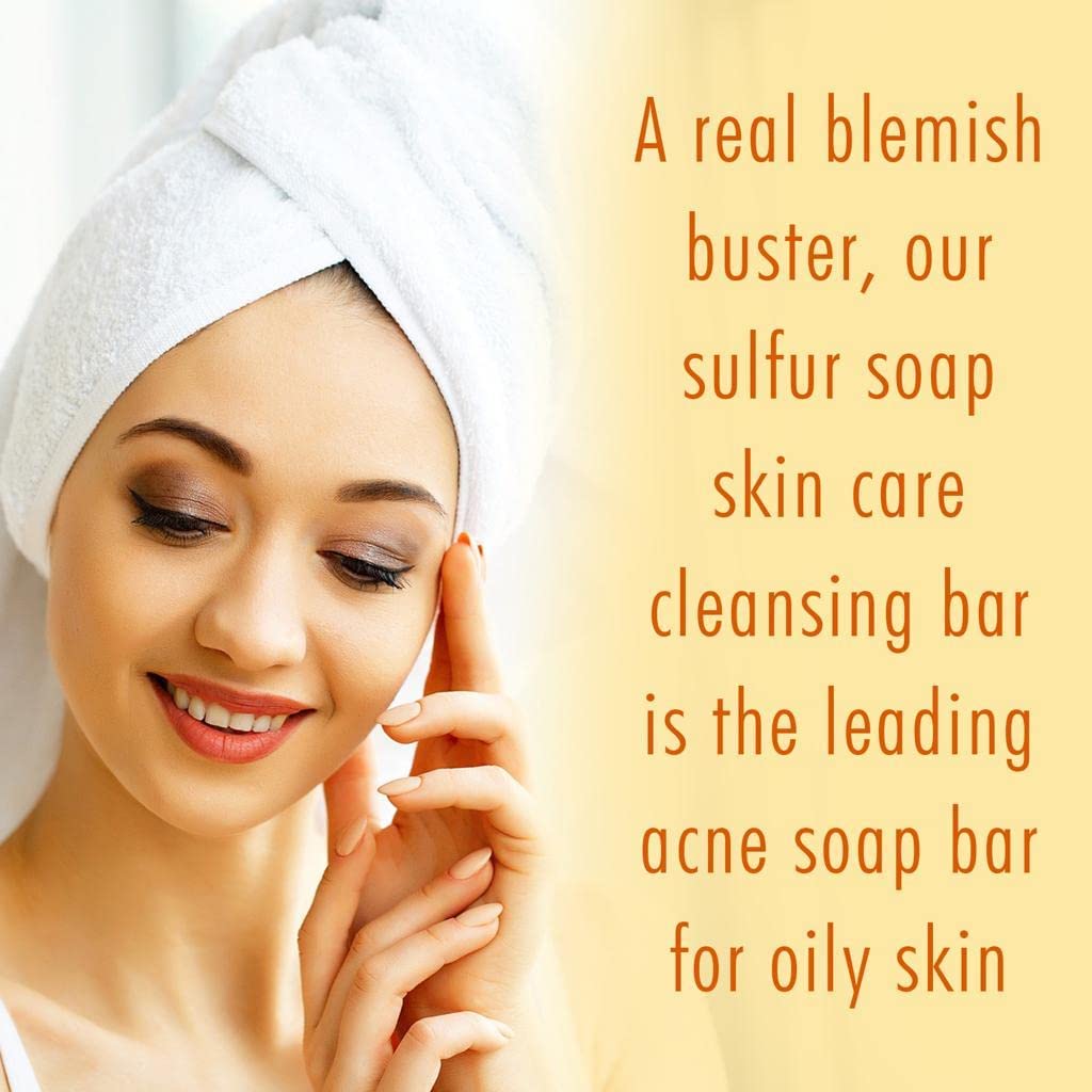 Erbaid 10% Sulfur Soap Bar – Acne & Oily Skin Cleanser, USA Made