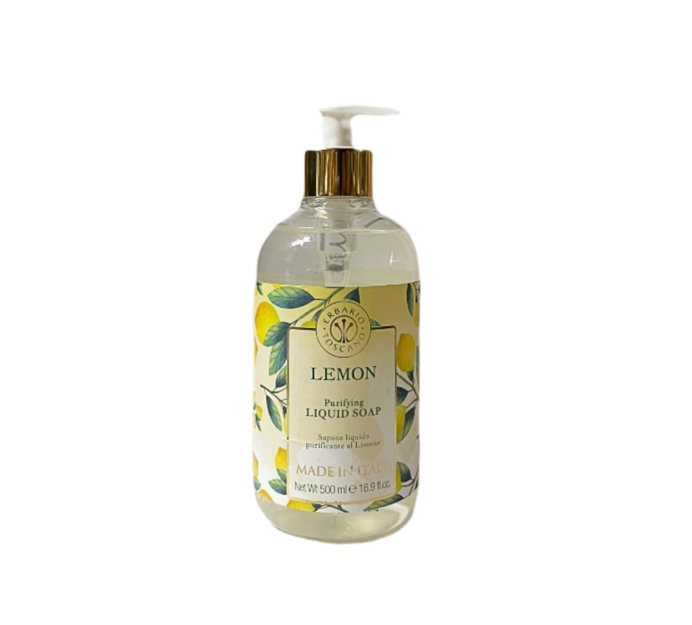 ERBARIO TOSCANO Moisturizing Liquid Soap Lemon – 16.9 fl oz, Made in Italy