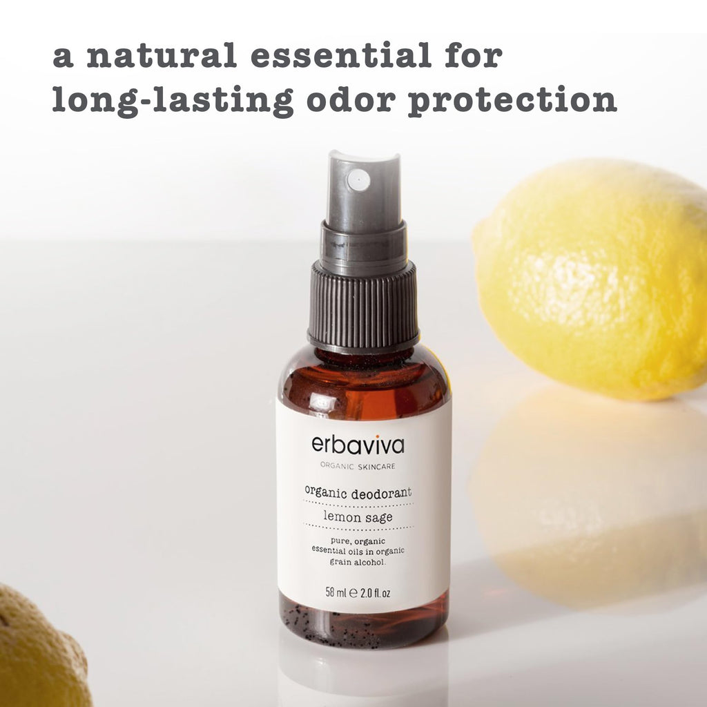 Erbaviva Organic Deodorant – Lemon & Sage, 2 Fl Oz (Pack of 2)
