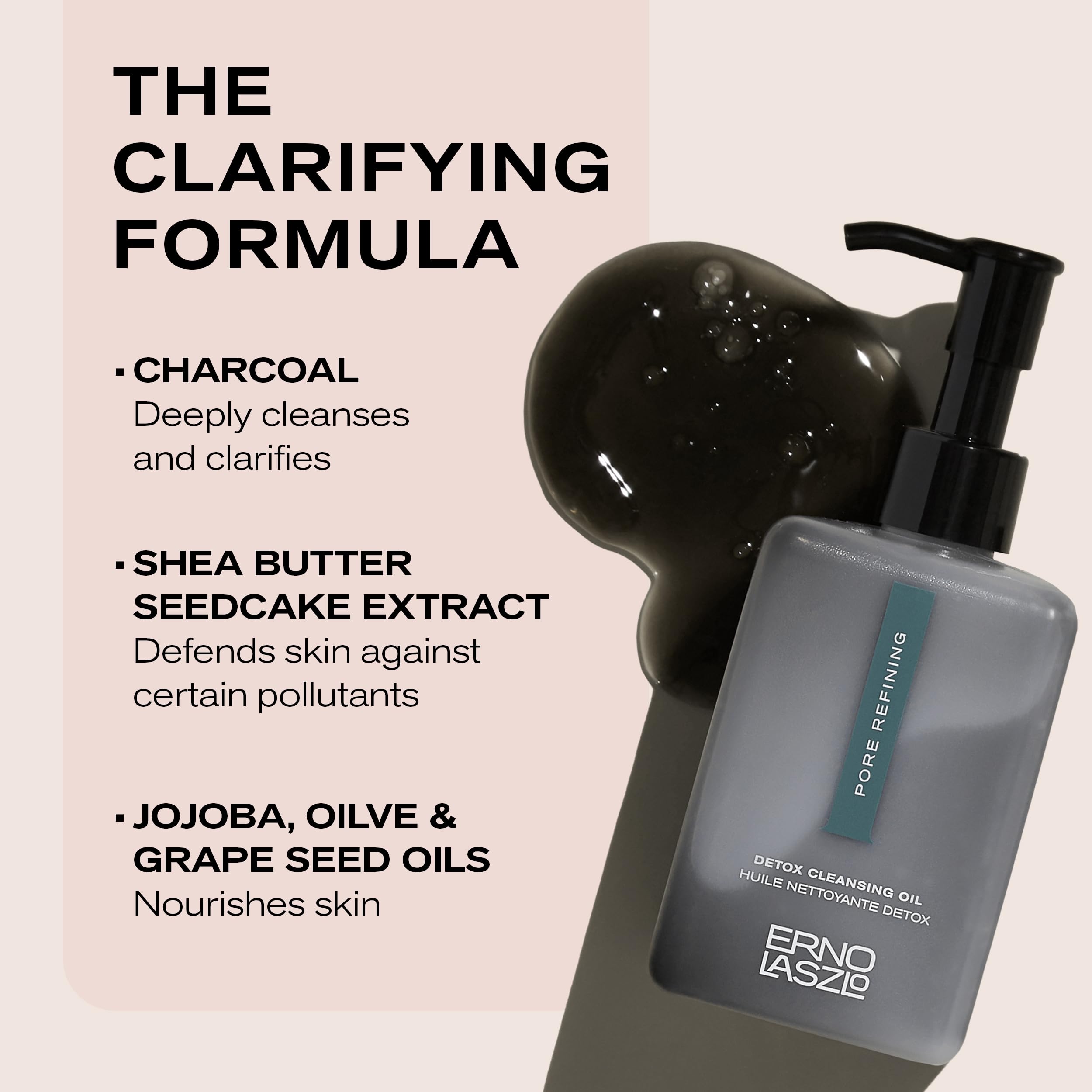 Erno Laszlo Detox Cleansing Oil — Charcoal & Shea Butter Deep Cleanse, 6.4 Fl Oz