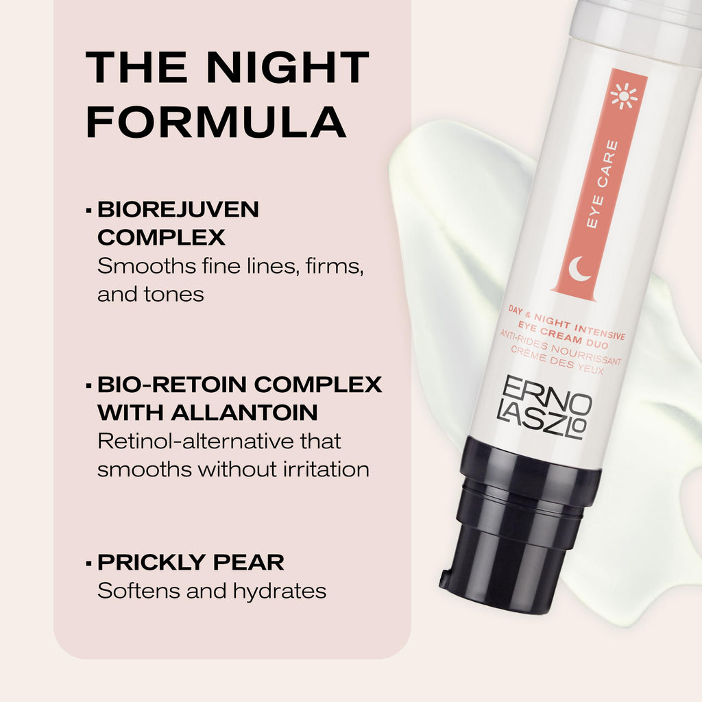 Erno Laszlo Day & Night Intensive Eye Cream Duo | Mature Skin Anti-Wrinkle Care | 2 x 0.27 Fl Oz