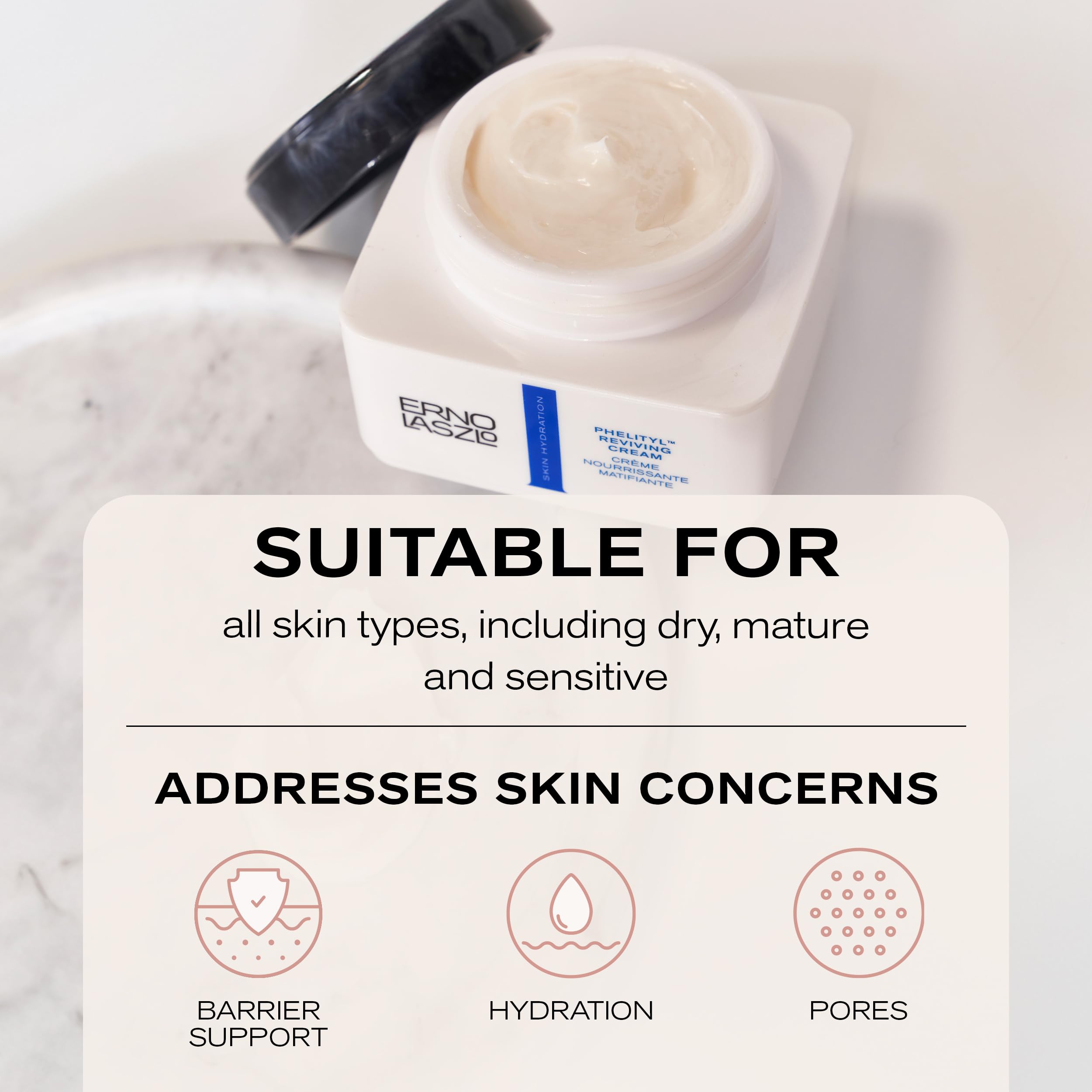 Erno Laszlo Phelityl Reviving Cream – Day & Night Moisturizer for Face & Neck | 1.7 fl oz