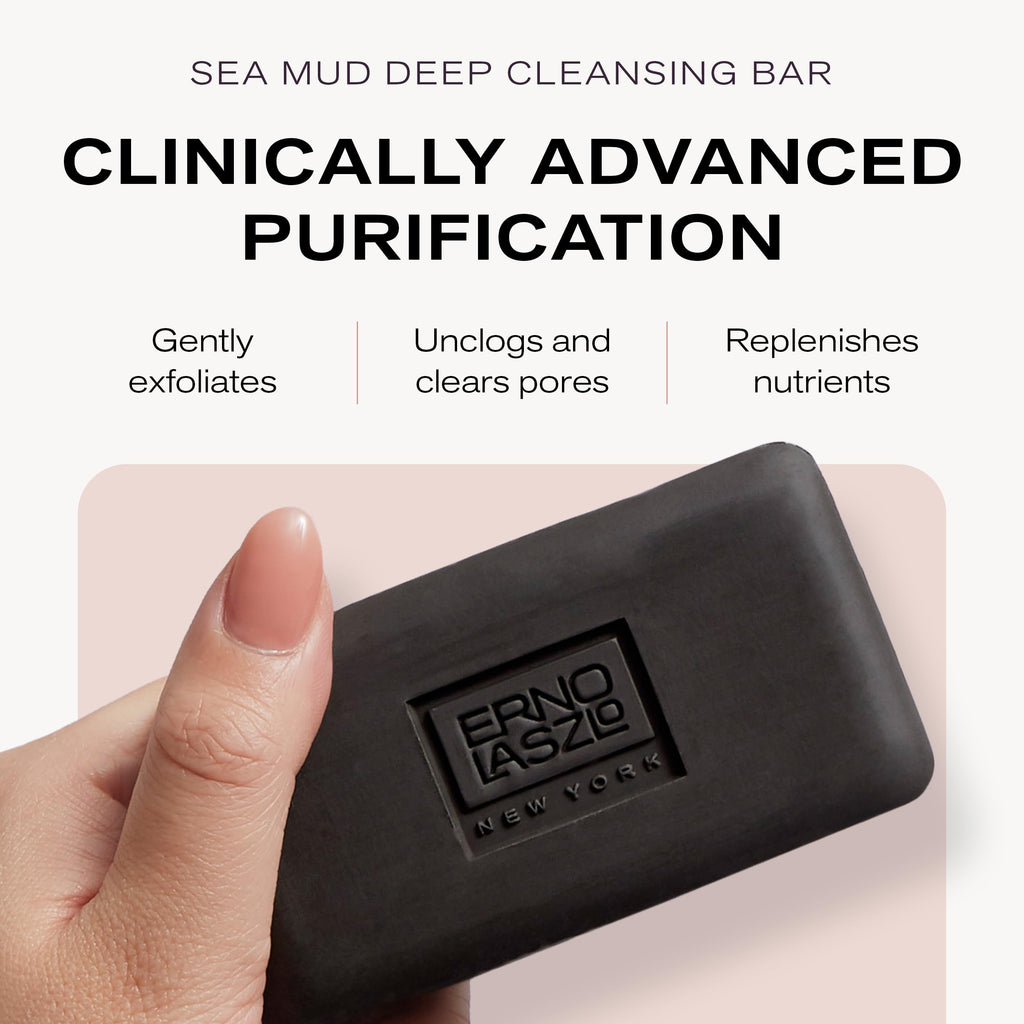Erno Laszlo Sea Mud Deep Cleansing Bar with Dead Sea Mud & Charcoal | For Oily, Blemish-Prone Skin – 3.4 oz