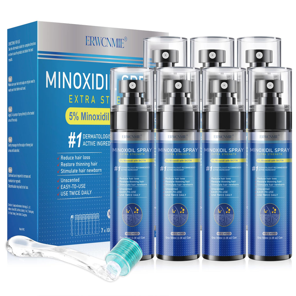 ERWCNMIE 5% Minoxidil Spray for Men & Women – 7 Bottle Pack (11‑Month Supply)