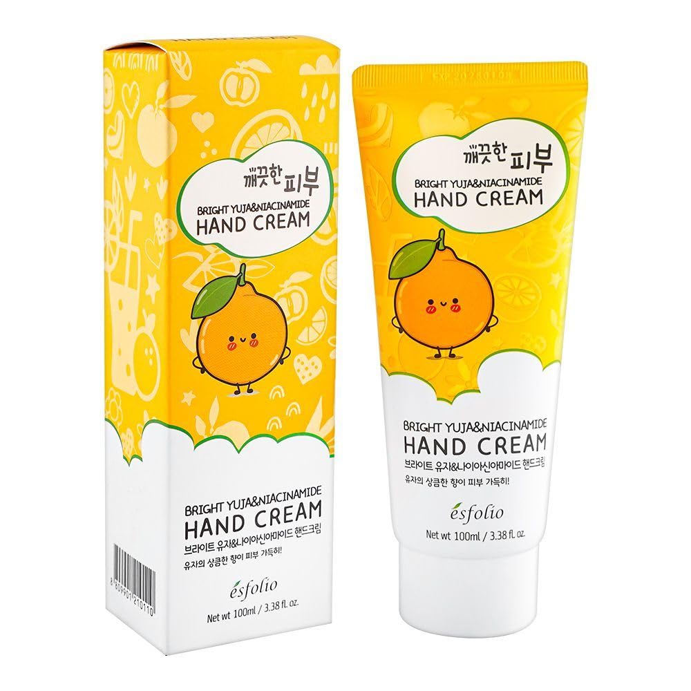 Esfolio Bright Yuja Niacinamide Hand Cream – Korean K-Beauty, Fruit Scent, 100ml