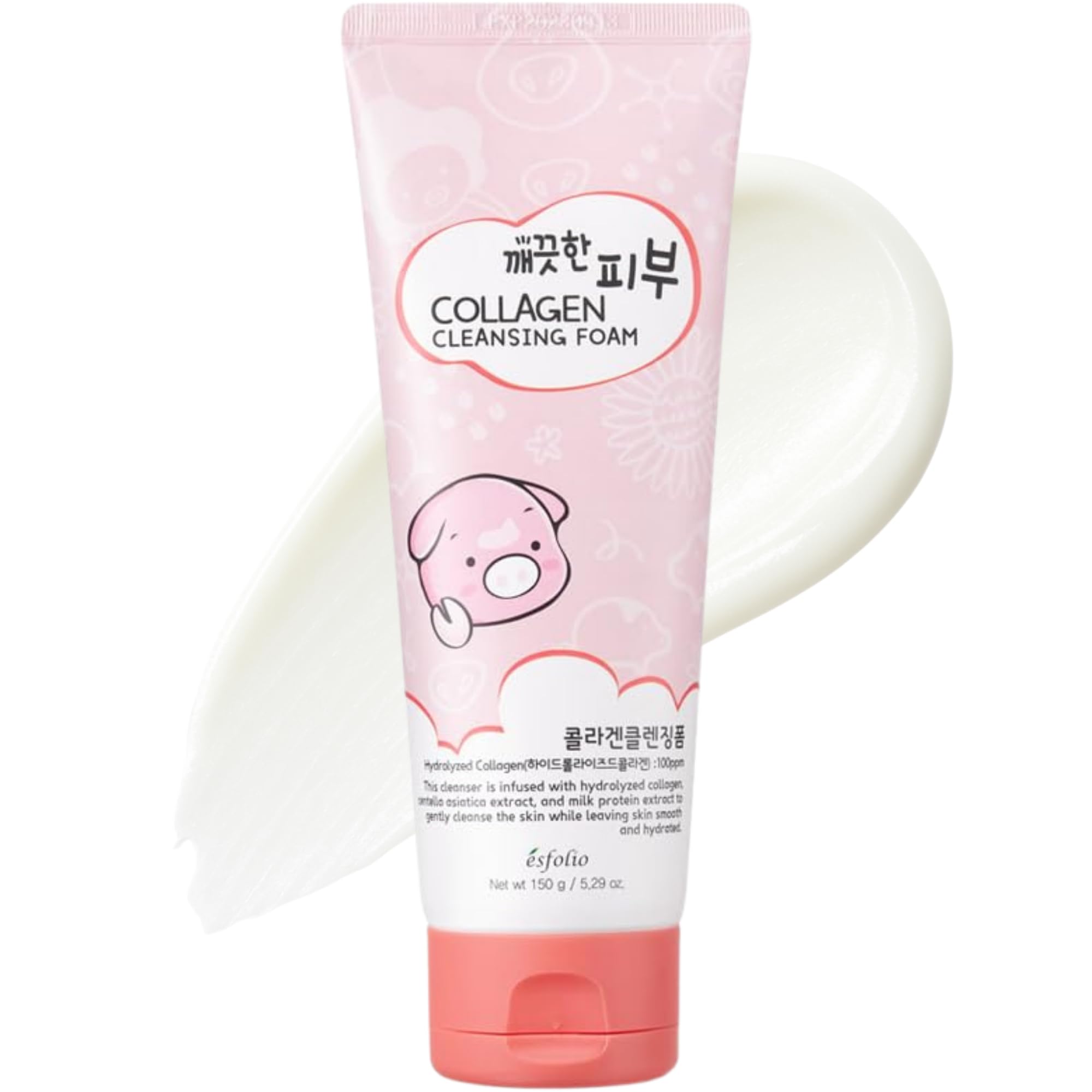 Esfolio Collagen Cleansing Foam – Hydrating Foaming Cleanser with Centella & Milk Protein (150ml)