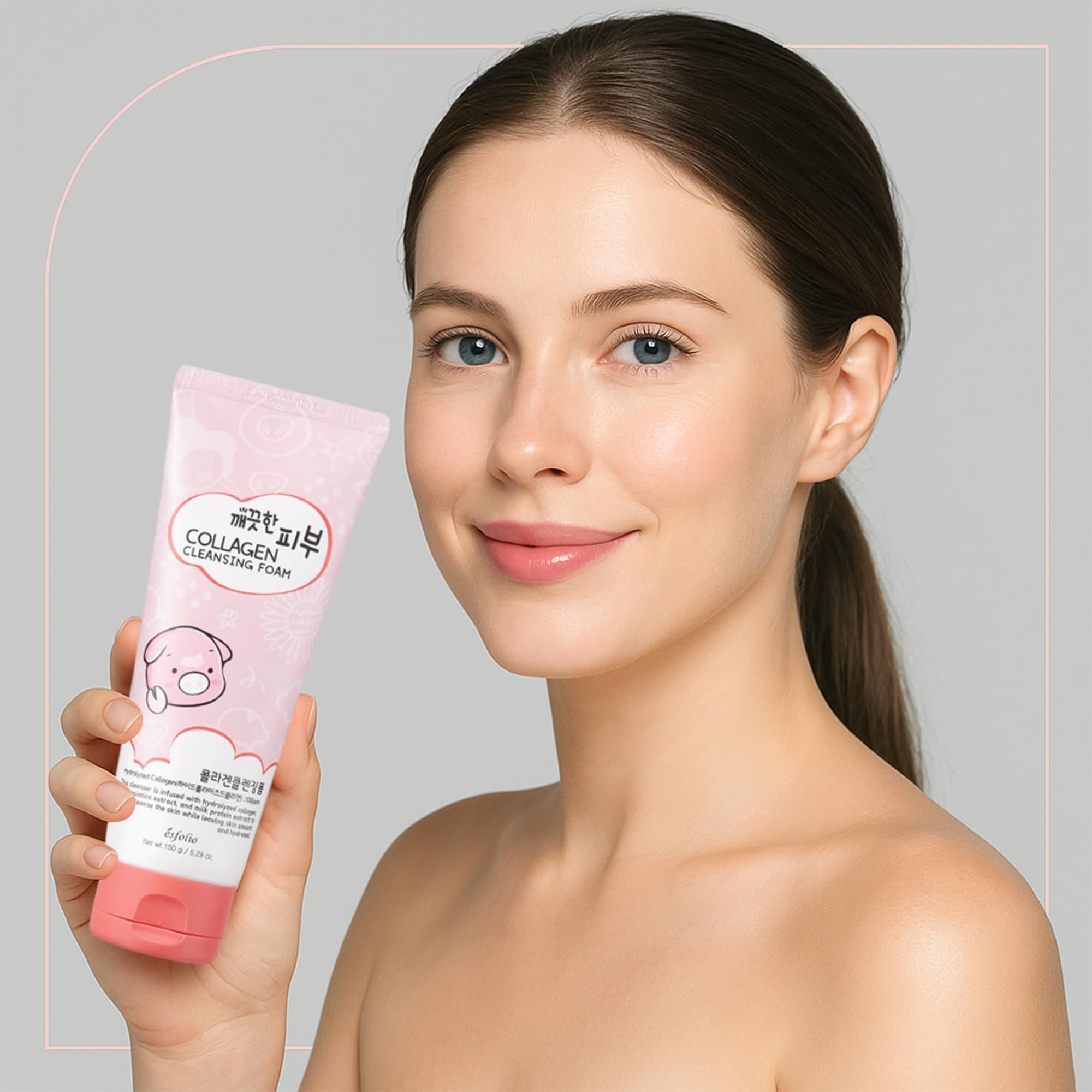 Esfolio Collagen Cleansing Foam – Hydrating Foaming Cleanser with Centella & Milk Protein (150ml)