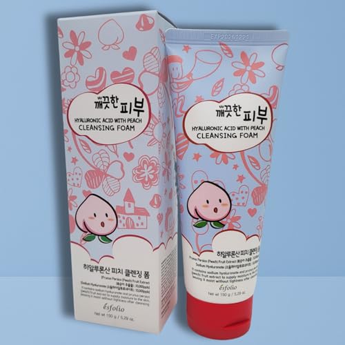 Esfolio Hyaluronic Acid Peach Cleansing Foam – Moisturizing Facial Cleanser