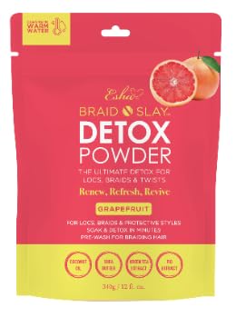 Esha Braid N Slay Detox Powder – Scalp Cleanser for Braids, Locs & Twists (Grapefruit) 340g