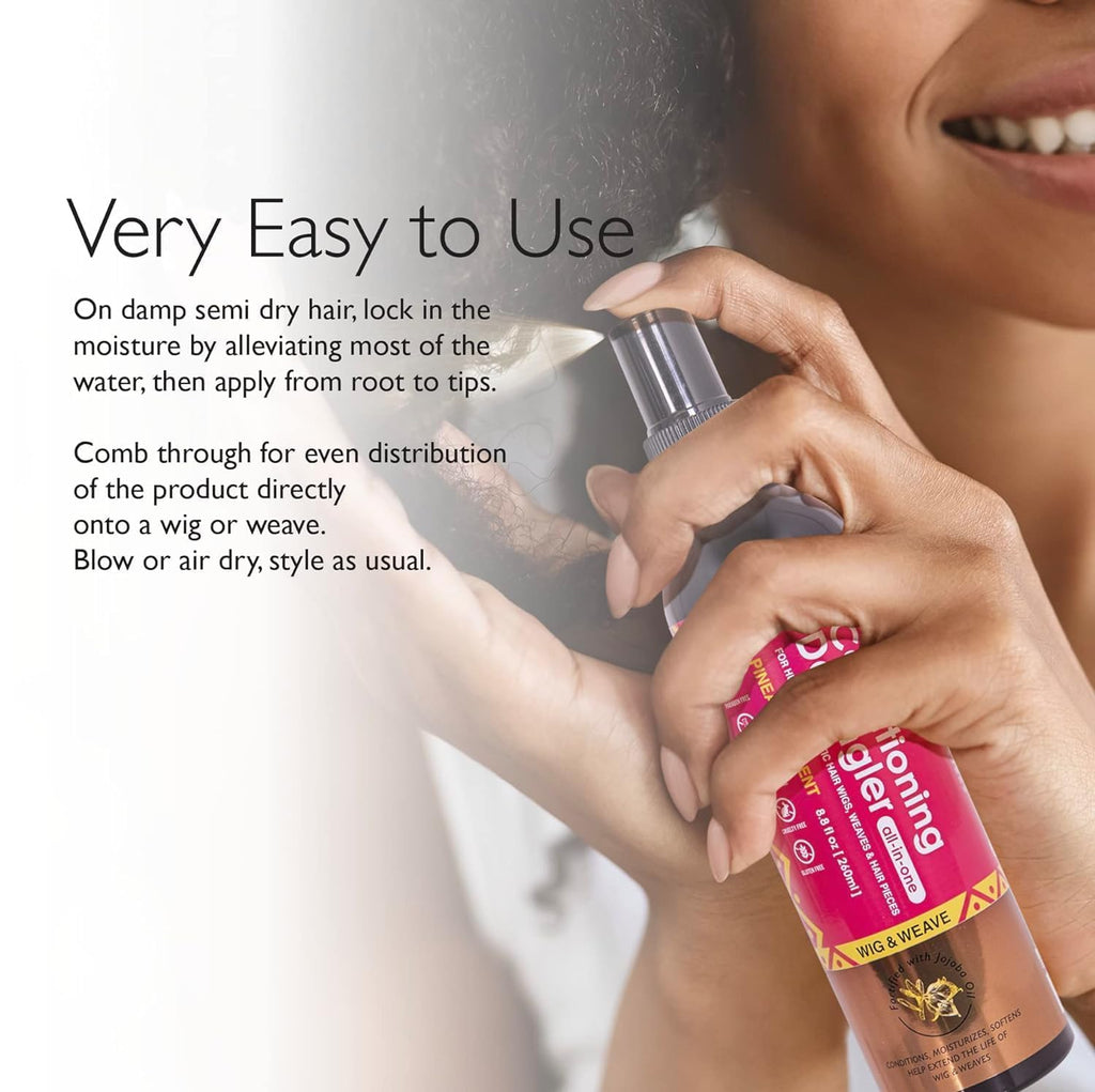 Esha Wig & Weave Leave-In Conditioner & Detangler Spray – 8.8 oz, Pineapple Scent, Sulfate-Free