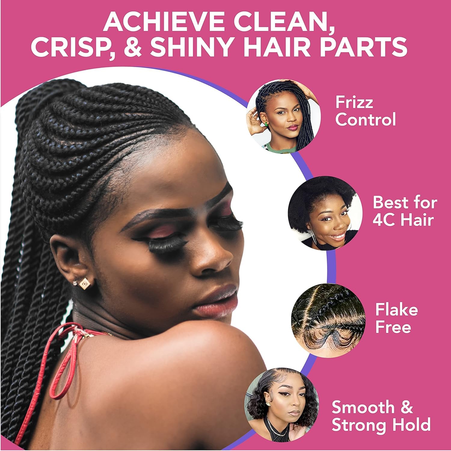 Esha Slick N Slay Braiding Gel – Ultra Hold & Hydration for Braids, Twists, Locs | Melon Infused, 5oz