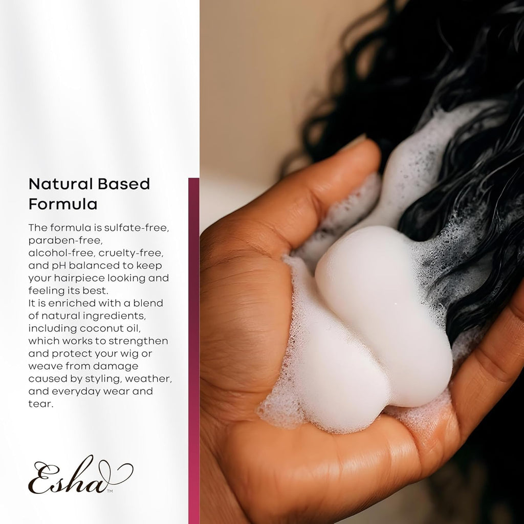 Esha Wig Revival Kit – Wig Shampoo & Detangler for Human Hair & Synthetic Wigs