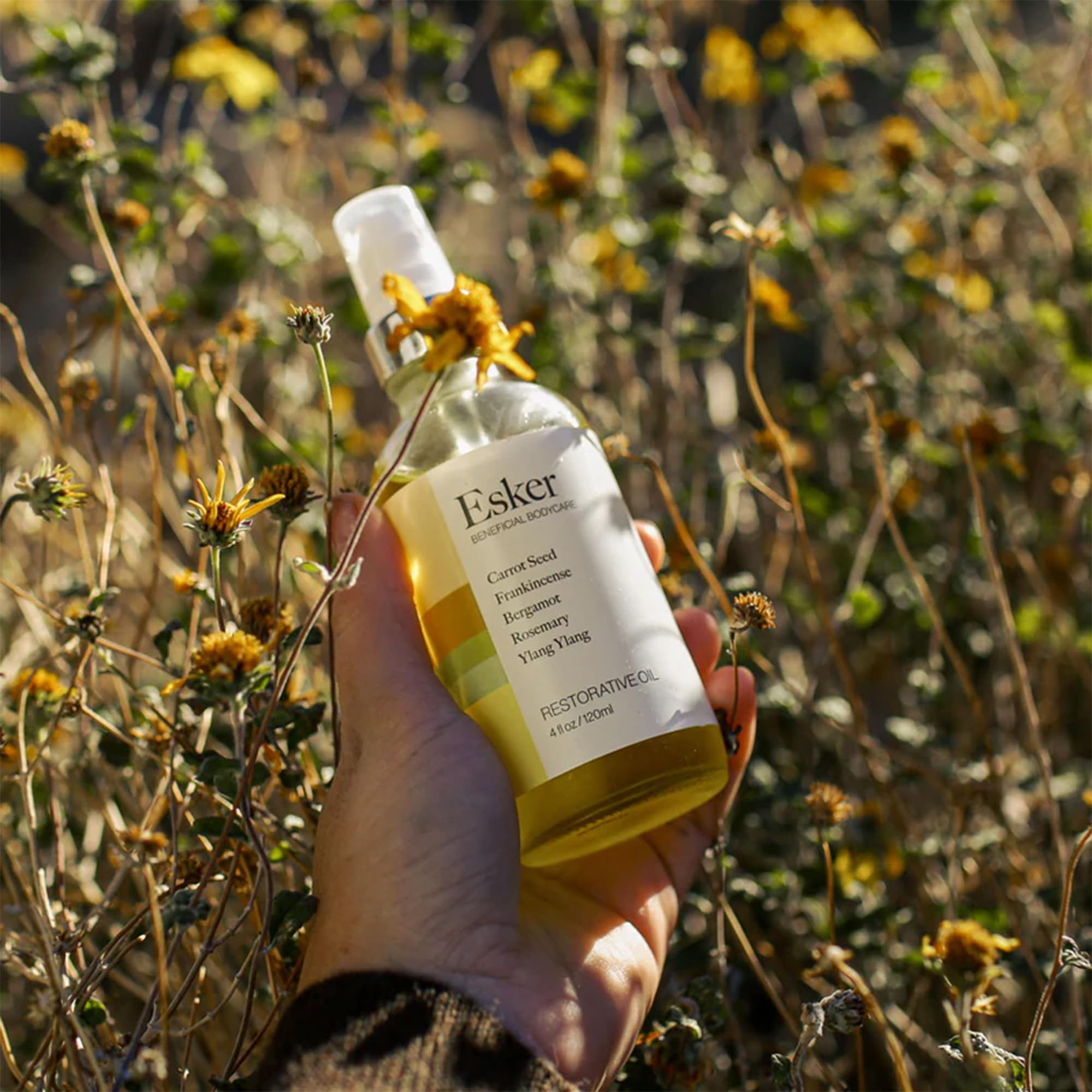 ESKER Restorative Body Oil – Deep Hydration, Fast-Absorbing with Wild Carrot Seed Oil, 2 oz