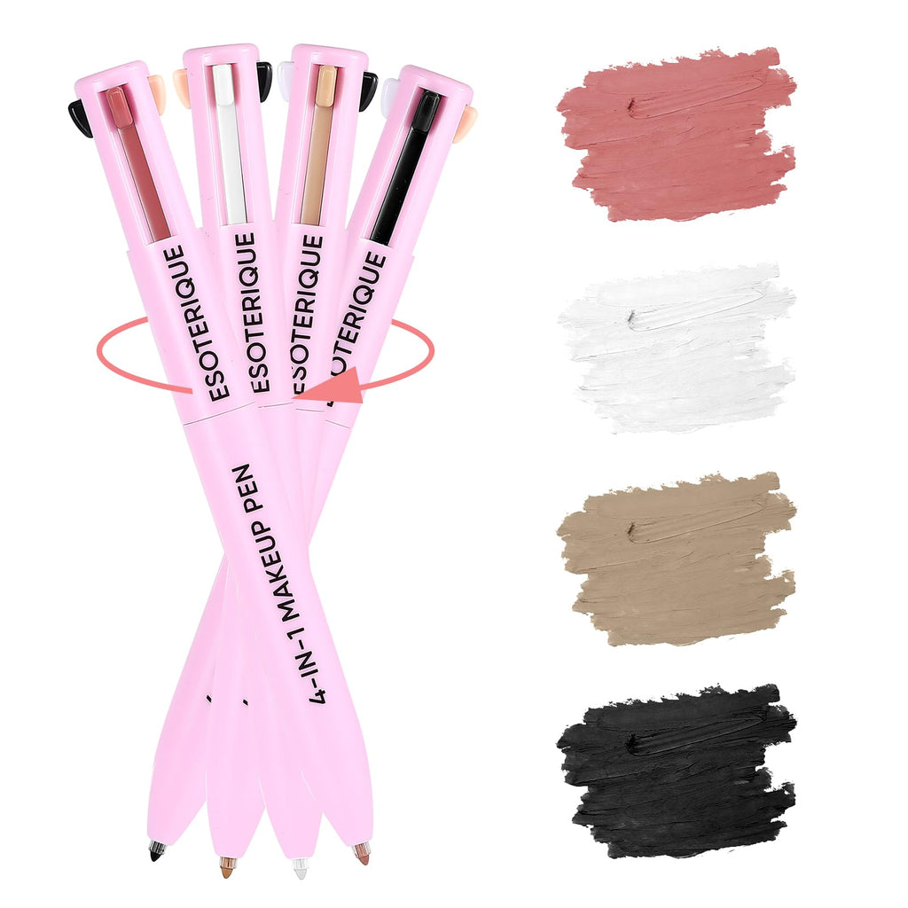 ESOTERIQUE 4-in-1 Makeup Pen – Eyeliner, Lip Liner, Brow Pencil & Highlighter (Shade 01) – Cruelty-Free & Vegan